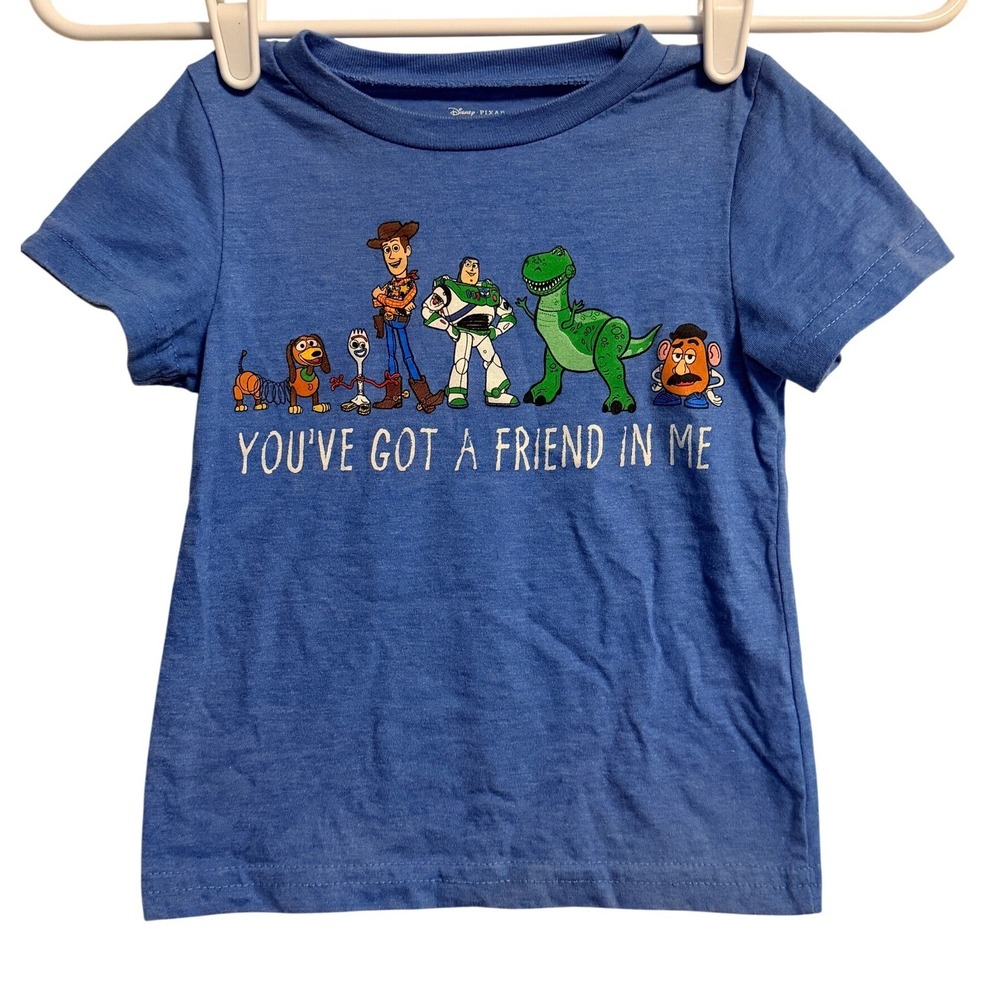 Disney Pixar Toy Story Blue Graphic‎ Tee Youve Got A Friend In Me Kids 2T